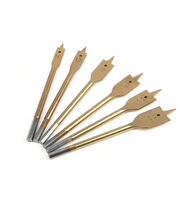 Lot de 6 forets à lame plate en acier au carbone avec tige hexagonale revêtue de titane, 10-25 mm, pour le travail du bois