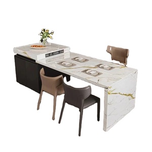 Tavolo <span class=keywords><strong>da</strong></span> Pranzo Personalizzato con Piano in Pietra Sinterizzata Retrattile, Bancone per <span class=keywords><strong>Cucina</strong></span> Aperta, Bar <span class=keywords><strong>da</strong></span> Tè, Piano di <span class=keywords><strong>Lavoro</strong></span> - Product Image 5