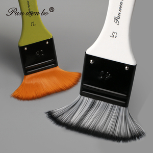 Panwenbo Lot de 6 pinceaux à manche blanc pour peinture d'art Kits de peinture professionnels avec embouts en nylon synthétique blanc - Product Image 3