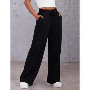 FOXA Womens Wide Leg Sweatpants Drawstring <b>Elastic</b> Waist Baggy Pants With Pockets Athletic Joggers - Product Image 3