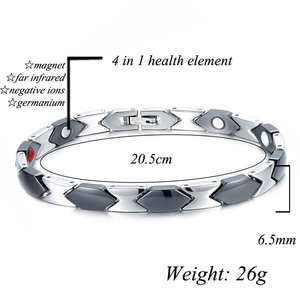 BioMagnetic गहने 4 में 1 स्वास्थ्य तत्वों महिलाओं सिरेमिक चुंबकीय कंगन आभूषण - Product Image 4