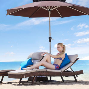 أنيقة في الأماكن المغلقة أو في الهواء الطلق حديقة استخدام مقعد مزدوج الشمس المتسكعون الروطان سرير النهار أثاث الفندق الحديث - Product Image 1