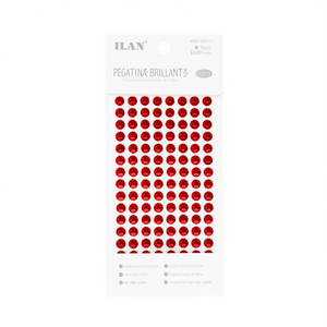 Adesivi Brillanti Ilan 8mm con Strass Rossi, Confezione da 120 Pezzi - Product Image 1