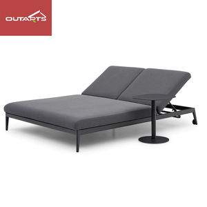 Chaise longue de piscine moderne en aluminium Kingmake, canapé-lit de soleil avec coussin, lit de soleil double pour l'extérieur - Product Image 4