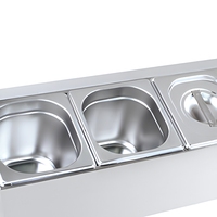 Récipient alimentaire Gastronorm en métal en acier inoxydable Porte-casserole GN Ligne unique 6 grilles pour équipement de buffet dans les hôtels et restaurants
