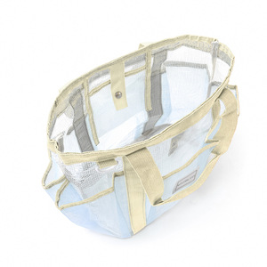 SH Mesh Beach <b>Bag</b> 4-6 <b>Compartments</b> Large Capacity Waterproof Eco-Friendly Fashion Portable Storage <b>Bag</b> Net Pockets Cosmetics - Product Image 2