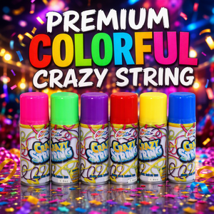 Vente en gros de Grafix <span class=keywords><strong>Silly</strong></span> <span class=keywords><strong>String</strong></span> avec 6 couleurs vives assorties, serpentins multicolores écologiques pour supermarchés - Product Image 1