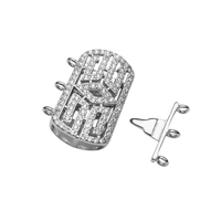 Gros carré chaîne connecteur fin fermoir bricolage zircon fabrication de bijoux grand sac gros superposition collier fermoirs en argent sterling