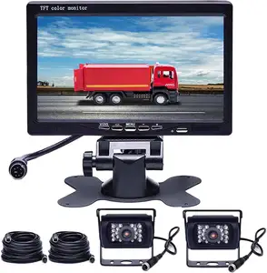 Camera Dự Phòng Với Hệ Thống Màn Hình 7 Inch Hỗ Trợ Hai Đầu Vào Video Với Camera Quan Sát Phía Sau Bộ Màn Hình Xe Hơi Kết Nối Hàng Không 4 Chân - Product Image 1