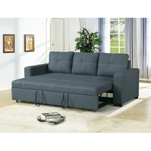 DB <b>Convertible</b> Sectional Sleeper <b>Sofa</b> Blue Grey Chenille HS00-F6532 Soft Extendable Foldable for Living Room Hotel Apartment Use - Product Image 3
