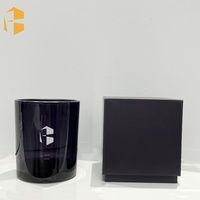 FUBEI LIVING Unique Deluxe 10oz Private Label Contenant en verre noir mat coloré Bougeoirs en verre de luxe pour mariage