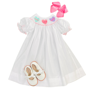 2024 San Valentín superventas OEM ODM venta al por mayor niña Smocked vestido princesa rango de edad 2 meses 12 años hecho tela de bambú nuevo - Product Image 4