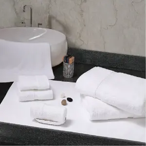 Juego de toallas de cara de algodón blanco de lujo de calidad premium para hotel de 5 estrellas para Baño