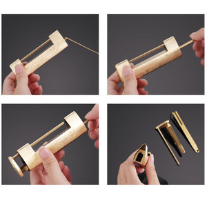 Cadenas horizontal en cuivre pur antique de 12 cm, <span class=keywords><strong>serrure</strong></span> rétro tout en cuivre, loquet <span class=keywords><strong>ancien</strong></span> pour boîte en bois - Product Image 6