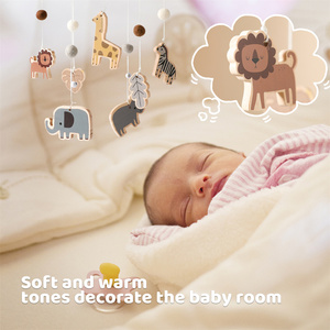 <span class=keywords><strong>Mobile</strong></span> de <span class=keywords><strong>lit</strong></span> bébé en bois Safari avec support de bras, fait main, animaux de la <span class=keywords><strong>jungle</strong></span>, support en bois de hêtre naturel pour chambre d'enfant - Product Image 4