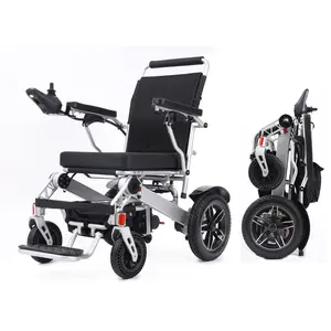 High quality intelligent remote control electric wheelchair with large wheels for stable movement and travel with pillows