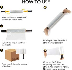 Juego de Rollos de Plástico para Envolver, Películas de 15 y 5 Pulgadas de Ancho con Asas, Total de 4000 Pies de Envoltura Transparente Autoadhesiva - Product Image 4