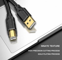 Câble d'imprimante USB 2.0 Mindpure, type A vers B mâle, 24AWG, plaqué or, blindé, pour transfert de données, compatible avec imprimante, scanner, télécopieur