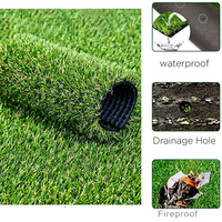 Gazon artificiel extérieur, doux, imperméable, facile à installer, faible entretien, pas de tonte, pas d'arrosage, pelouse artificielle réaliste et dense
