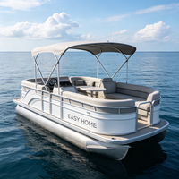Bateau ponton en aluminium à double pont de 30 pieds, yacht de luxe pour fêtes, canapé, cuisine, KTV, remorque en option