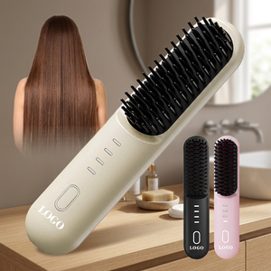 Brosse lissante pour cheveux en céramique portable avec écran LED 120–210 ° Batterie alimentée par piles pour usage domestique - Product Image 1