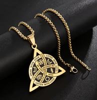 Collier avec nœud celtique et runes nordiques pour homme, pendentif en acier inoxydable pour homme, cadeau punk scandinave