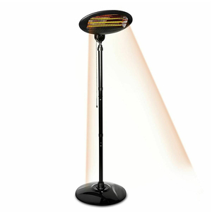 Chauffe-terrasse électrique rond moderne en acier pour extérieur, chauffage rapide avec allumage par impulsions - Product Image 2