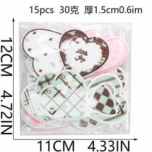 Patch brodé thermocollant motif cœur à carreaux mignon pour vêtements, sacs, chaussures, chapeaux - Décoration adorable - Product Image 2