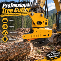 Forestry Tree Shear Grapple for 5-10 Ton Excavator Hydraulic Cutting Attachment NM400 Material Gear for Logs Timber Handling