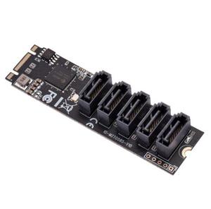 M.2 (Pcie <span class=keywords><strong>3</strong></span>.0) Naar 5 Poorten Sata Iii 6G Ssd Adapter Met Sataiii Kabel Ondersteuning Uefi - Product Image 2