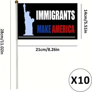 Drapeaux en polyester double face avec bâtons, 5x8 pouces, motif Statue de la Liberté, pour la décoration de jardin, de patio et d'extérieur lors des fêtes - Product Image 2