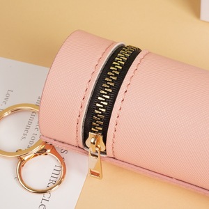 Étui à rouge à lèvres en cuir avec miroir, boîte à rouge à lèvres personnalisable, sac à rouge à lèvres de luxe en PU et alliage de zinc, sac OPP, porte-clés léger - Product Image 5
