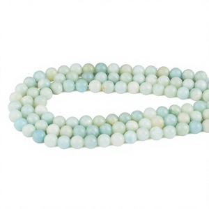 ALIZA AGATE EXPORTS Natural Amazonite 8mm Gemstone <b>Loose</b> <b>Beads</b> Smooth Polished Strand Aqua/Blue/Pale Green for Jewelry Making - Product Image 3