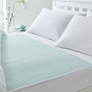 Sous-couche lavable réutilisable pour incontinence Coussin absorbant pour <span class=keywords><strong>pipi</strong></span> Adulte Grande couche avec rabat d'aile Drap imperméable Vert Bleu - Product Image 1
