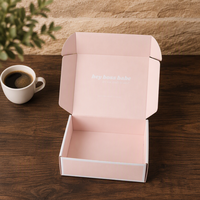 Boîte d'expédition en carton ondulé recyclable, design pliable pour chaussettes et vêtements, noir rose, logo personnalisé, boîtes d'expédition pour le commerce électronique