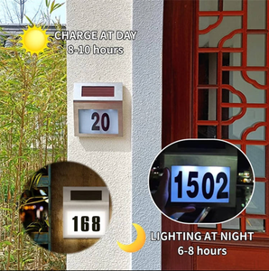 Luz de señal de dirección con energía solar LED a prueba de agua, lámpara solar para exteriores para puerta de hotel de <span class=keywords><strong>casa</strong></span> - Product Image 1