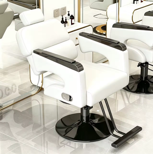 Modern Black <b>Leather</b> Hairdressing Chair Recliner Chair Large Hydraulic Pump Barber Chair Hair Cutting Chair Salon Furniture - Product Image 6