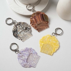 Mini Acetate Hair Comb Keychain Portable <b>Pocket</b> Shell Shape <b>Plastic</b> Key Chain Custom Logo Gift Keyring Bag Charm - Product Image 4