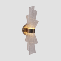 Lampe murale de chevet en verre cristal en acier inoxydable cuivre doré E14 pour l'intérieur de la maison moderne