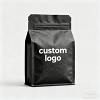 Sac à café personnalisé avec valve et fermeture éclair imprimé à fond plat debout emballage en plastique pochette en mylar mat en feuille d'aluminium