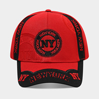 Gorra de Béisbol Personalizada con Bordado NY, Diseño de Bloques de Color en PVC, 6 Paneles, Visera Curva, Gorra Deportiva Casual para Exteriores, Ajustable
