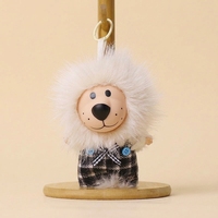 Porte-clés en peluche mini lion mignon en gros, pendentif OEM, mascotte en peluche douce, jouet en peluche lionnet de dessin animé pour cadeau