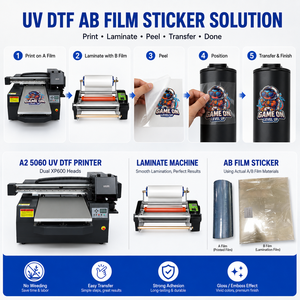 Stampante Inkjet UV DTF A2 5060 con Doppia Testina XP600, 50x60cm, 2400 DPI, Flatbed per Stampa Diretta su Oggetti e Adesivi in Pellicola AB - Product Image 4
