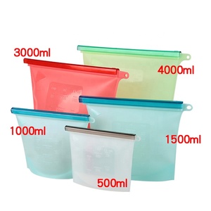 Sacs de conservation alimentaire réutilisables en silicone pour cuisson et congélation, avec fermeture hermétique - Product Image 1