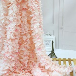Guirnalda de Flores Artificiales de Seda Blanca Champán para Decoración de Bodas, 1m, Guirnalda Colgante de Hortensias y Glicinias - Product Image 1