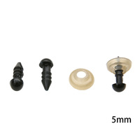 Poupée en peluche animale noire DIY faite à la main, écologique, en plastique, avec accessoires pour les yeux, le nez et les globes oculaires à bouton-pression