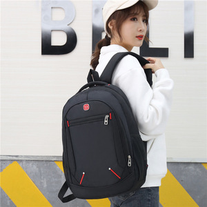 Simple Business <b>Backpack</b> <b>Large</b> Capacity Black Solid Color Interior Compartment Detachable Strap Everyday Use Spring 2024 - Product Image 2