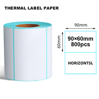 Rouleau d'étiquette autocollante thermique directe étanche 800 feuilles de papier d'étiquettes thermiques pour imprimante de codes à barres étiquettes d'emballage adhésives