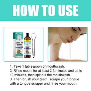 Aceite Bucal para Enjuague Bucal con Aceites Esenciales Naturales para la Salud de las Encías y el Aliento Fresco, Aceite de Coco y Menta para Blanquear los Dientes e Higiene Bucal - Product Image 6
