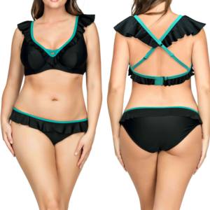 Ladymate ODM/OEM superior de Bikini para mujer con figura <span class=keywords><strong>completa</strong></span> Mujer con aros volantes nadar bikini Top más tamaño traje de baño - Product Image 6